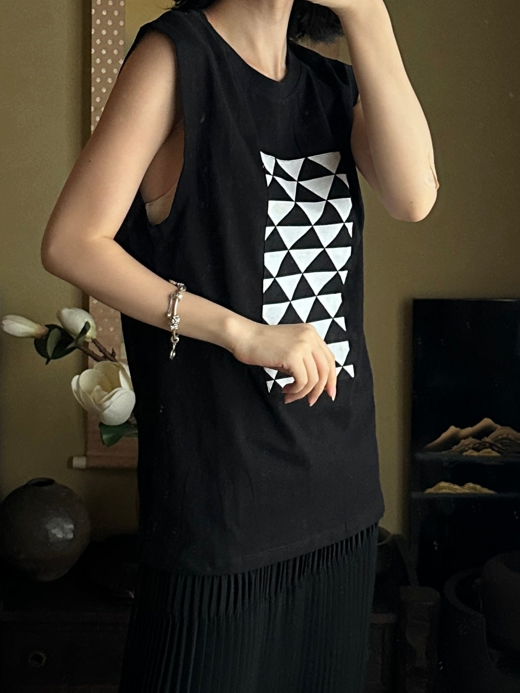 Redesigned Kimono Handmade T-Shirt Black