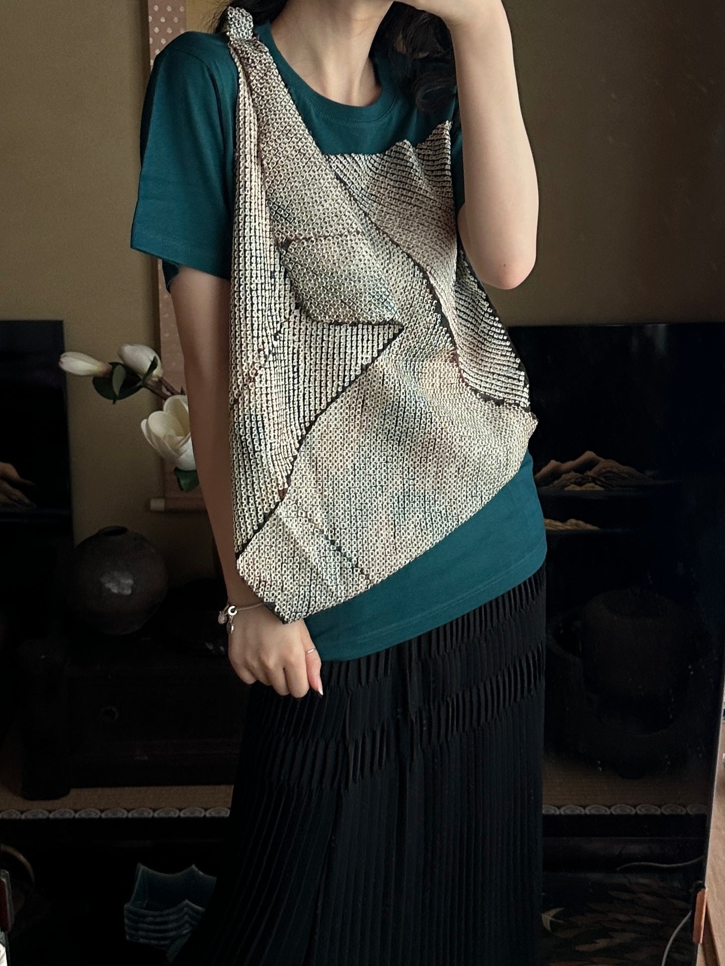 創作和服設計T 藍鉄色