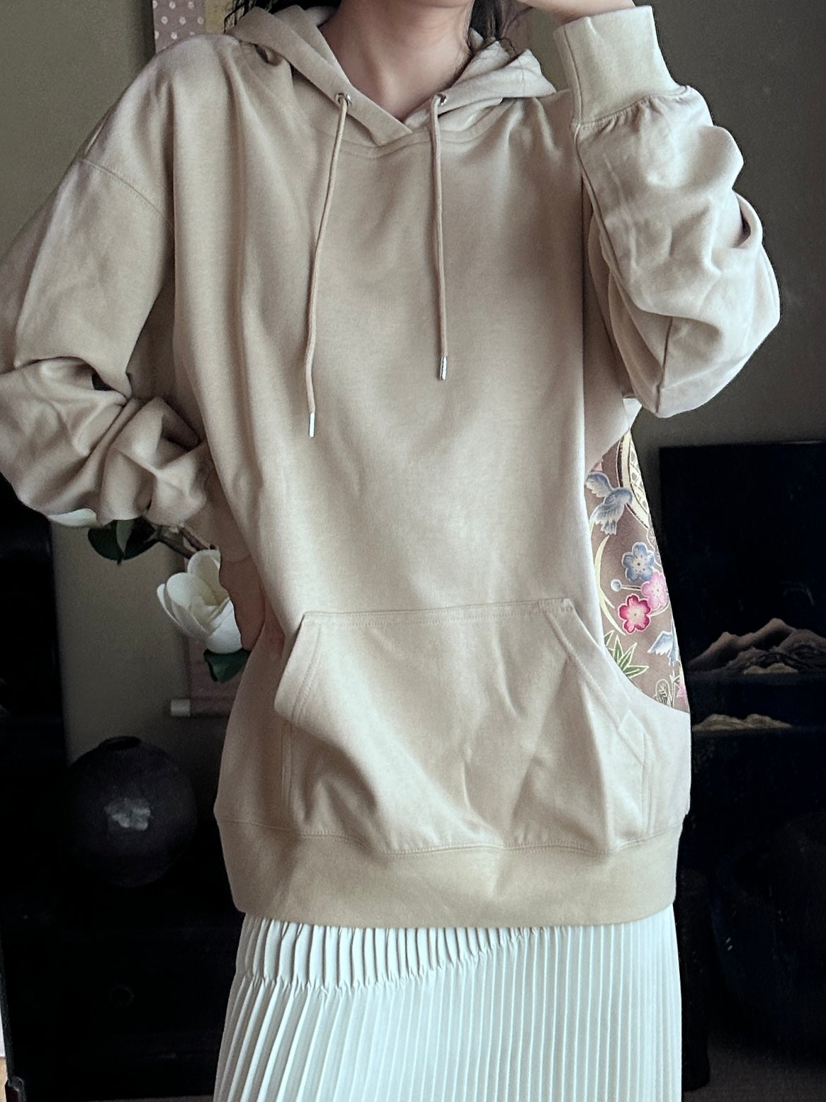 Redesigned Kimono Handmade T-Shirt Sand color