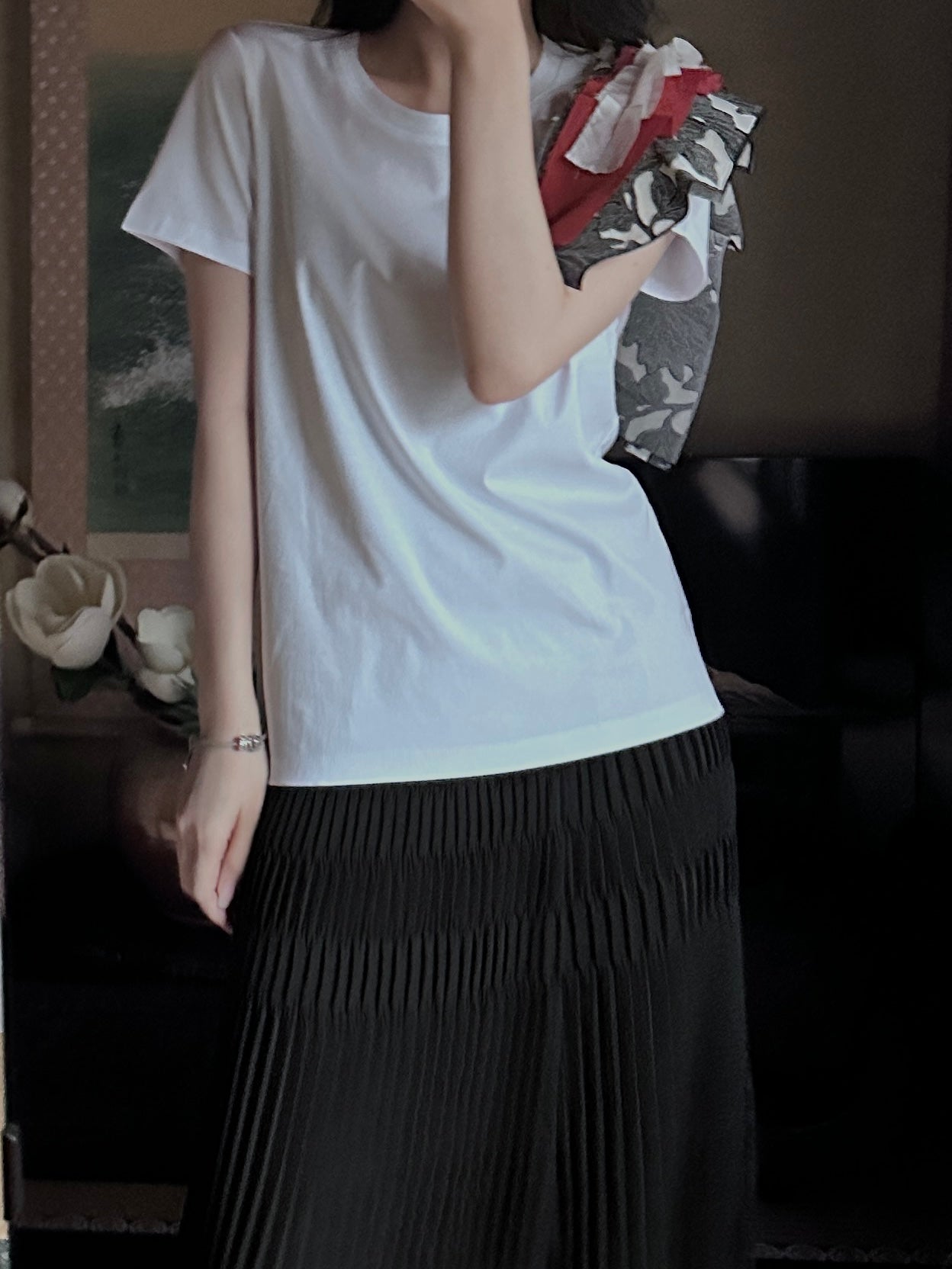 創作和服設計T 白色