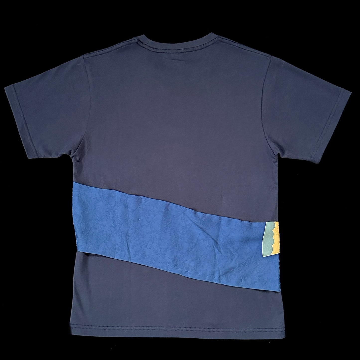 Redesigned Kimono Handmade T-Shirt Iron Navy color