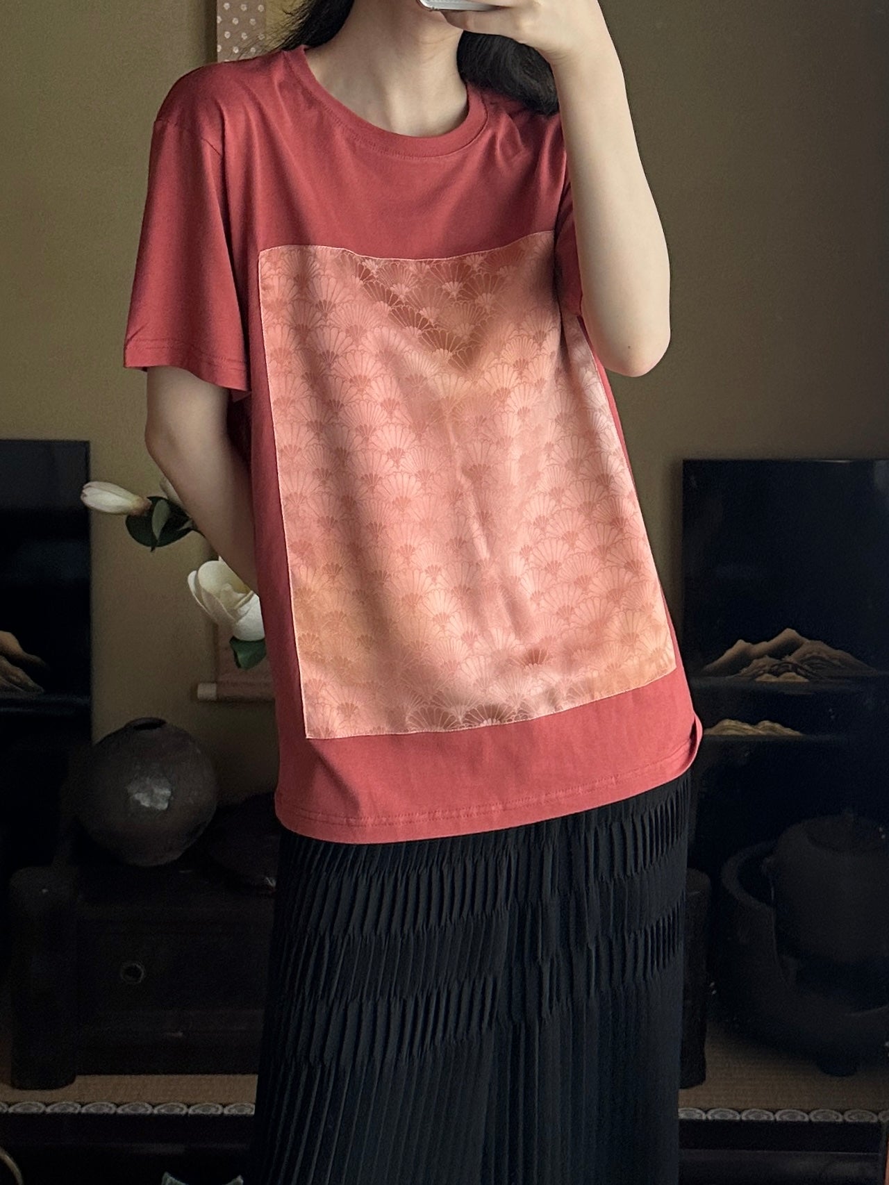 創作和服設計T 珊瑚色