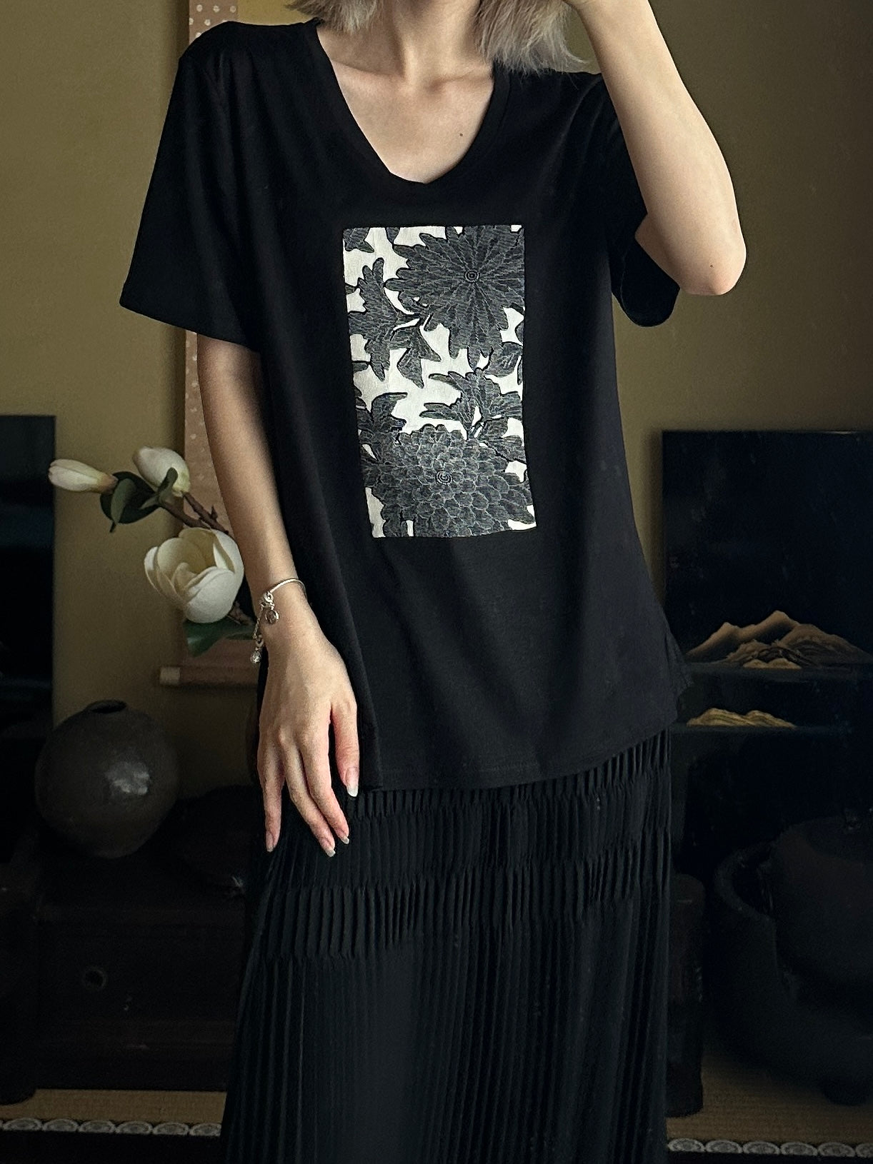 创意和服设计T恤白色