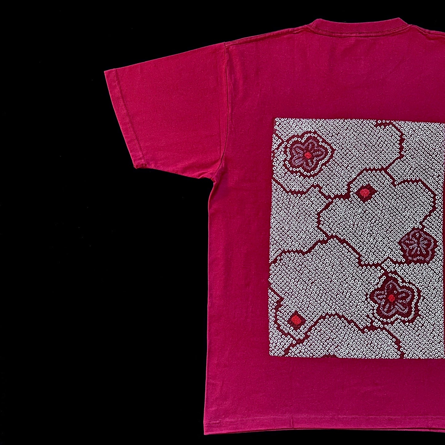 Redesigned Kimono Handmade T-Shirt dark red  color