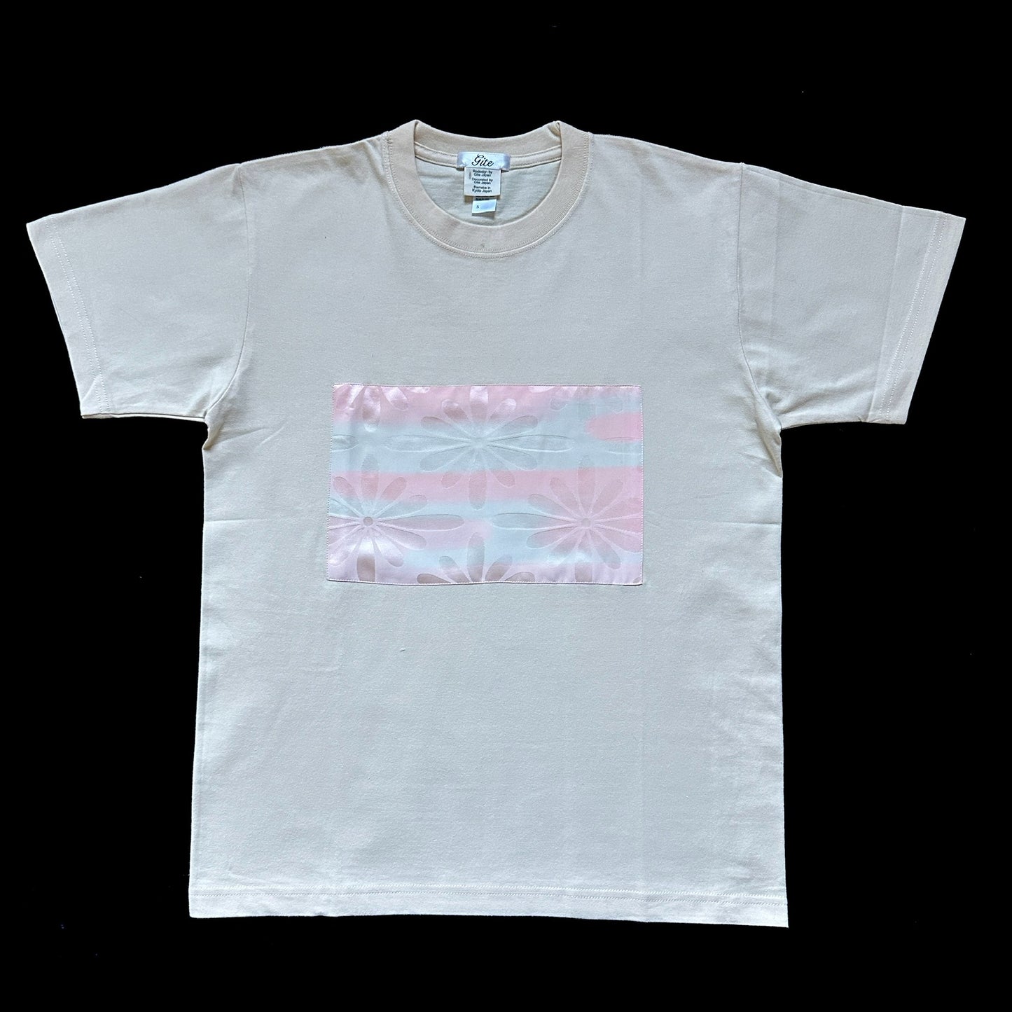 Redesigned Kimono Handmade T-Shirt Lotus root color