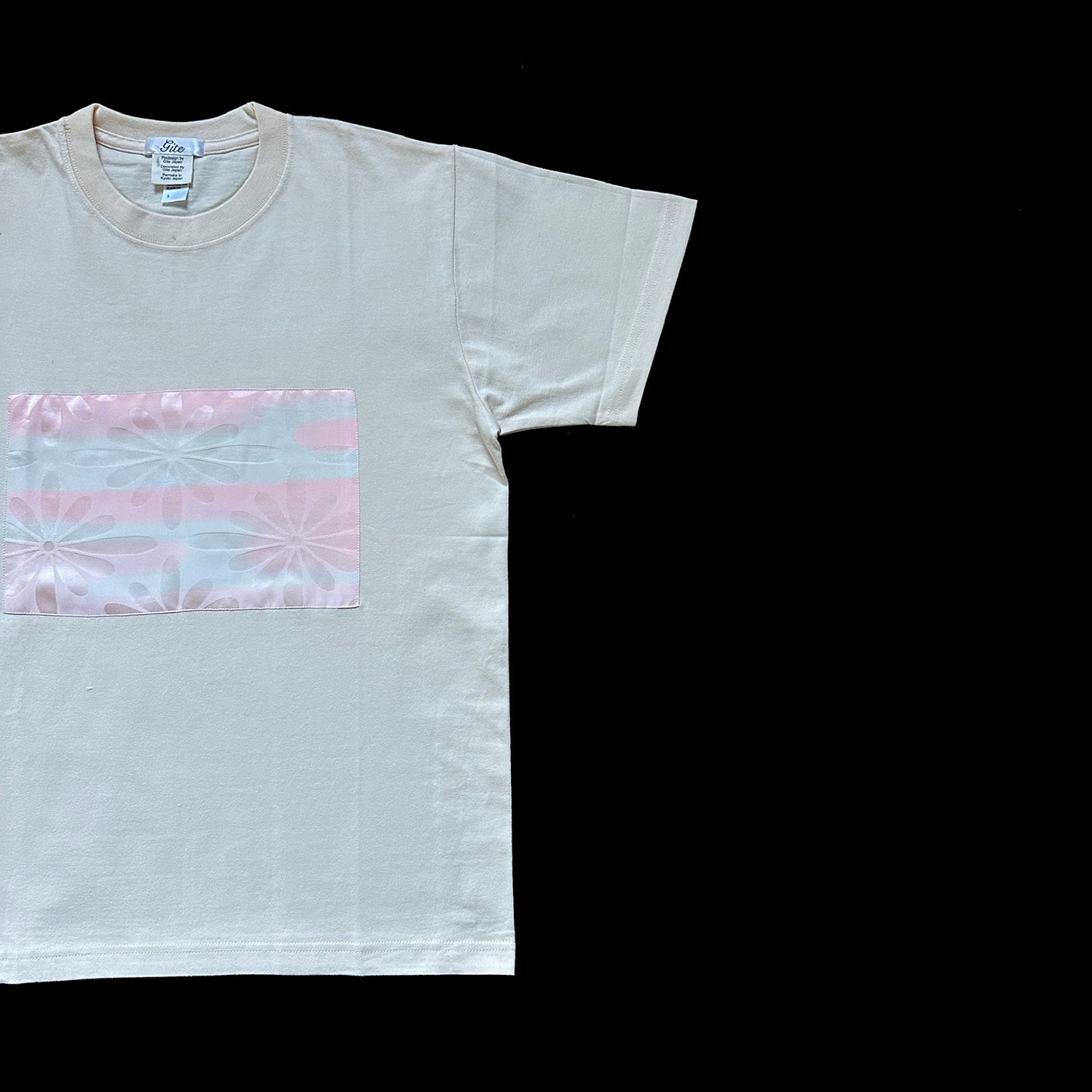 Redesigned Kimono Handmade T-Shirt Lotus root color