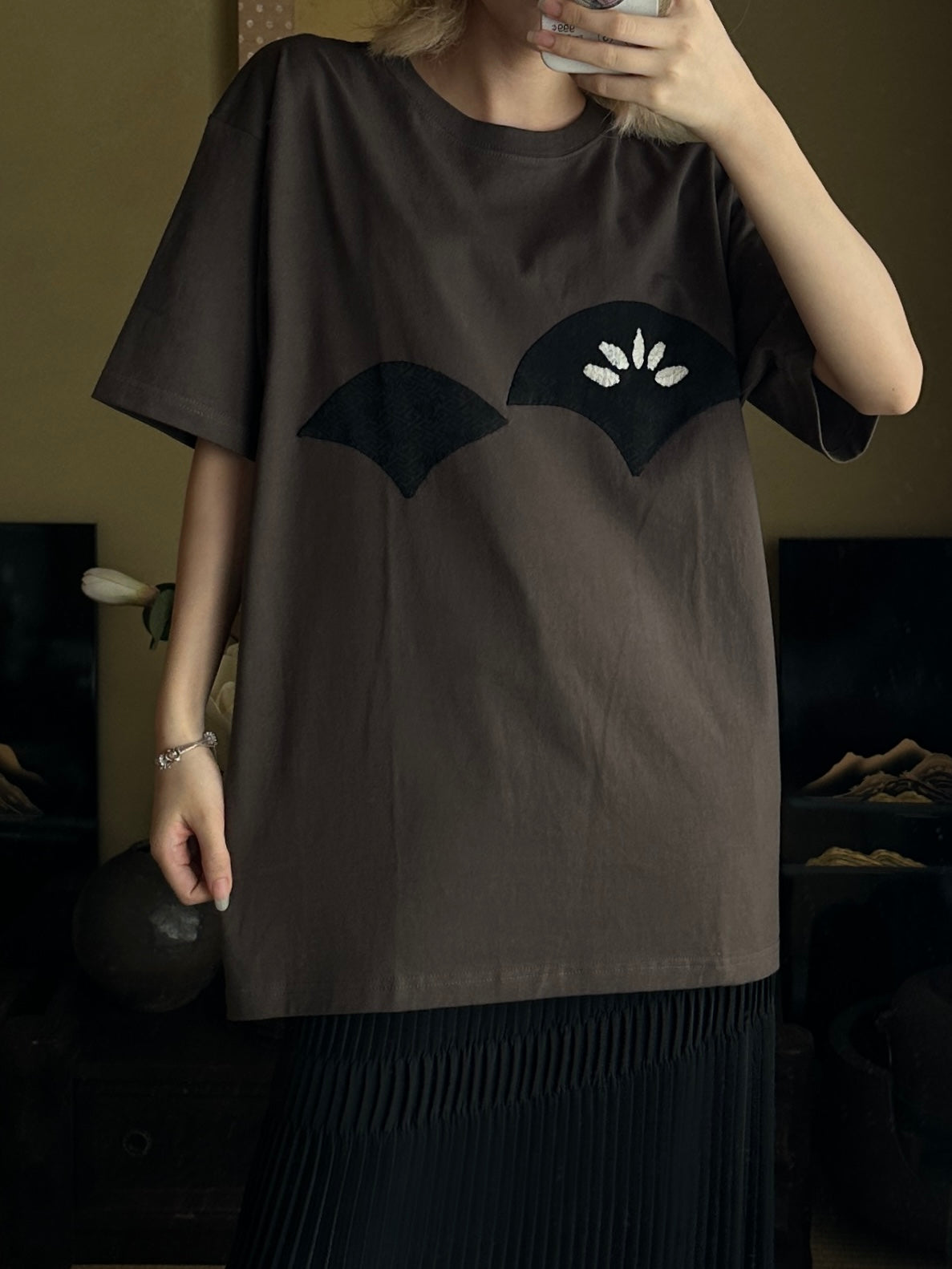 Redesigned Kimono Handmade T-Shirt Lead color