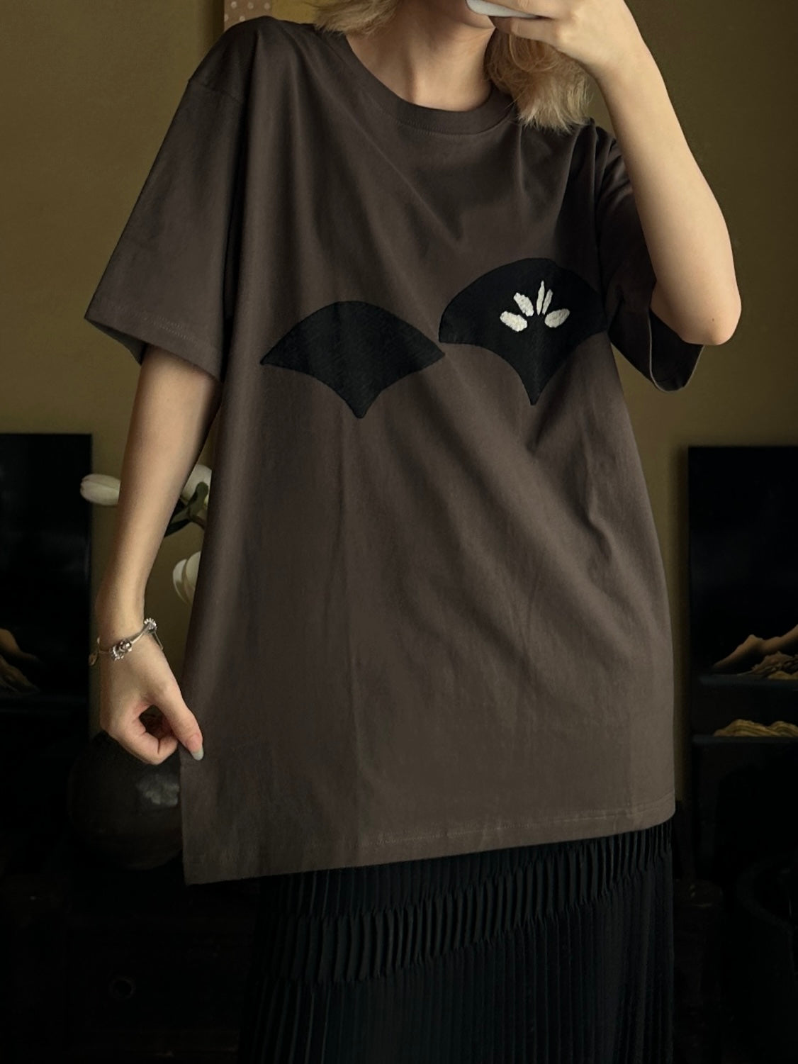 Redesigned Kimono Handmade T-Shirt Lead color