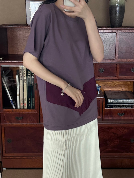 Redesigned Kimono Handmade T-Shirt Ancient Purple