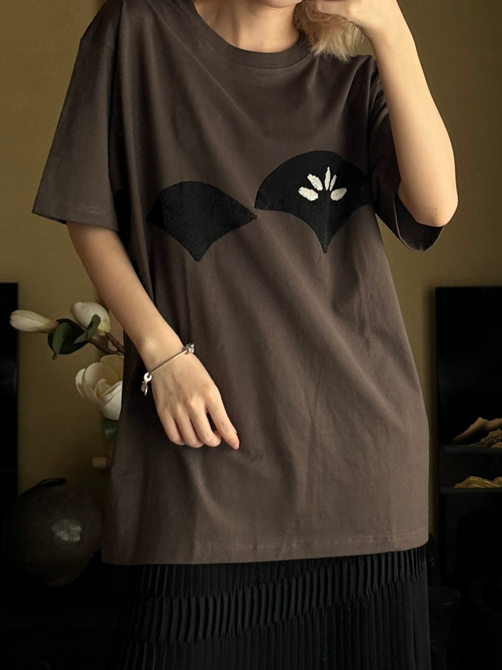 Redesigned Kimono Handmade T-Shirt Lead color