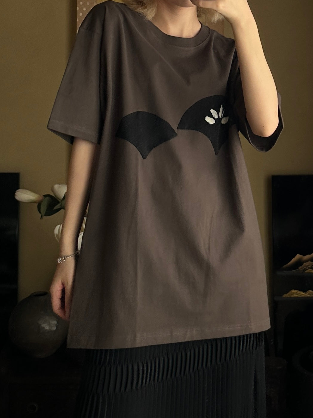 Redesigned Kimono Handmade T-Shirt Lead color