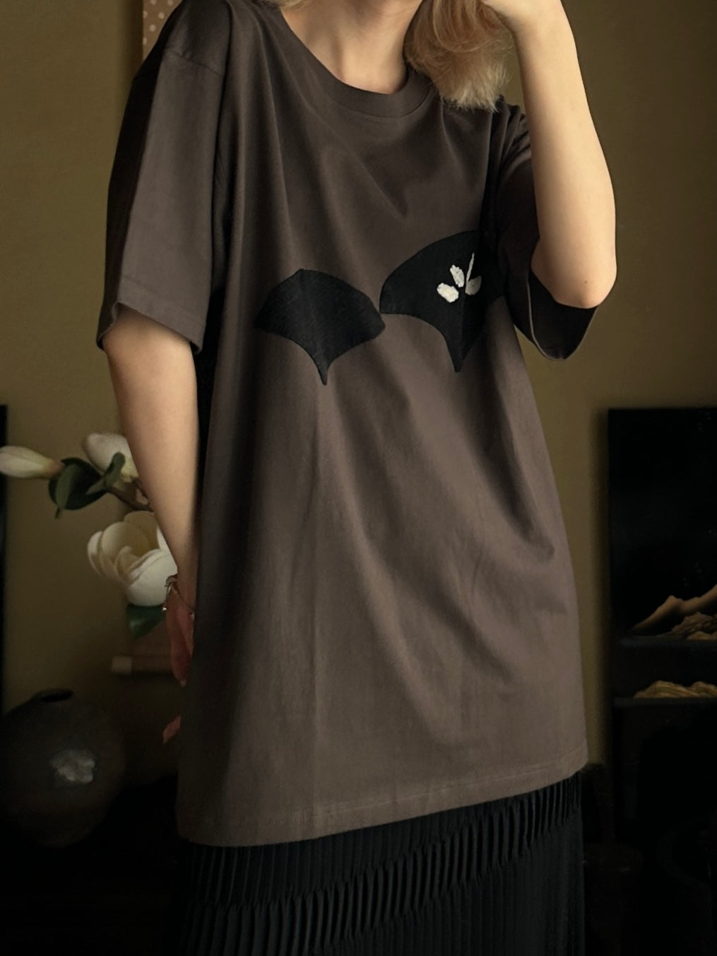 Redesigned Kimono Handmade T-Shirt Lead color