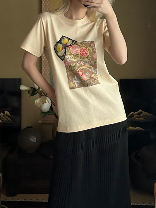 創作着物デザイン Tシャツ 煉色