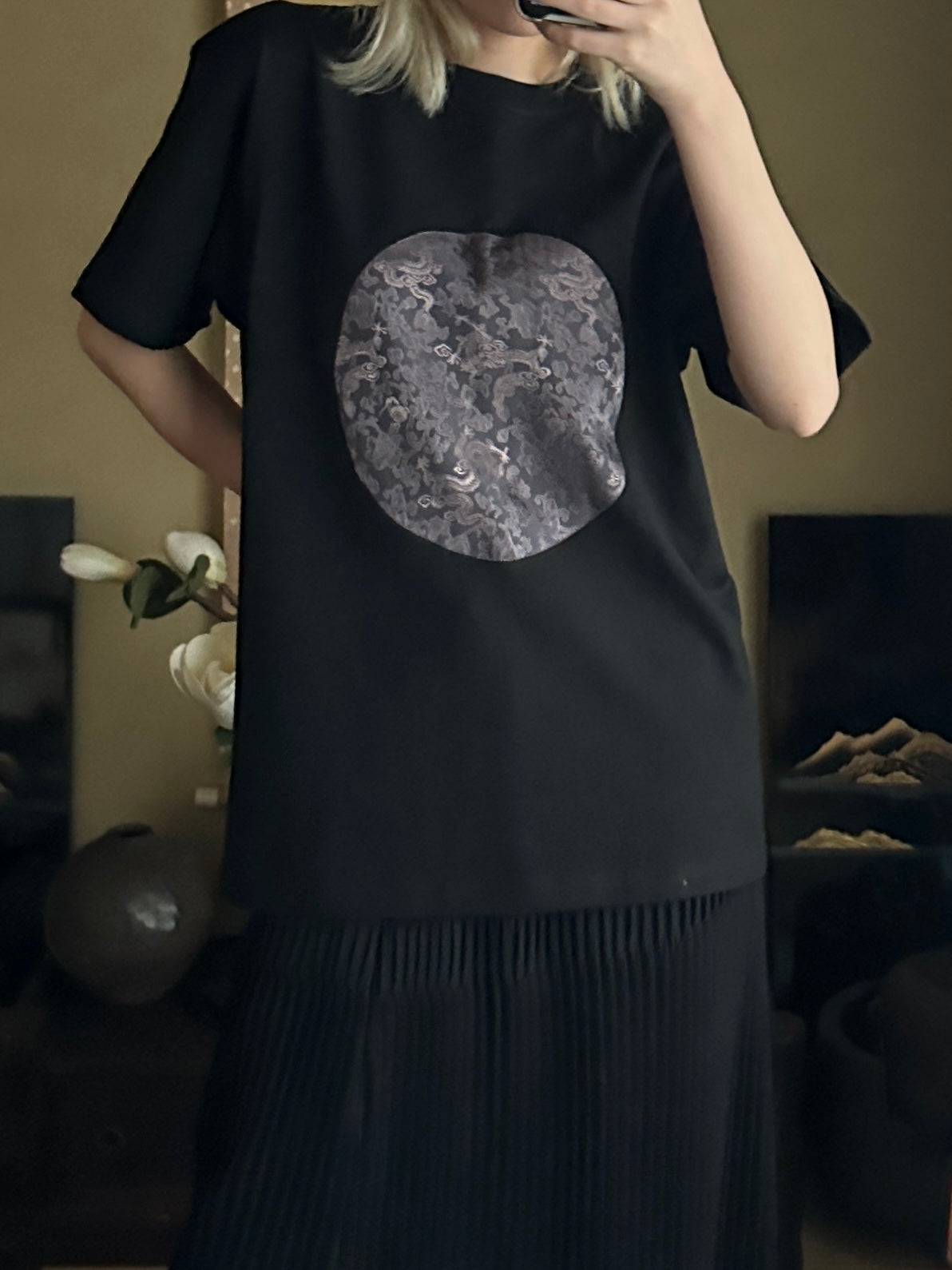 Redesigned Kimono Handmade T-Shirt Black