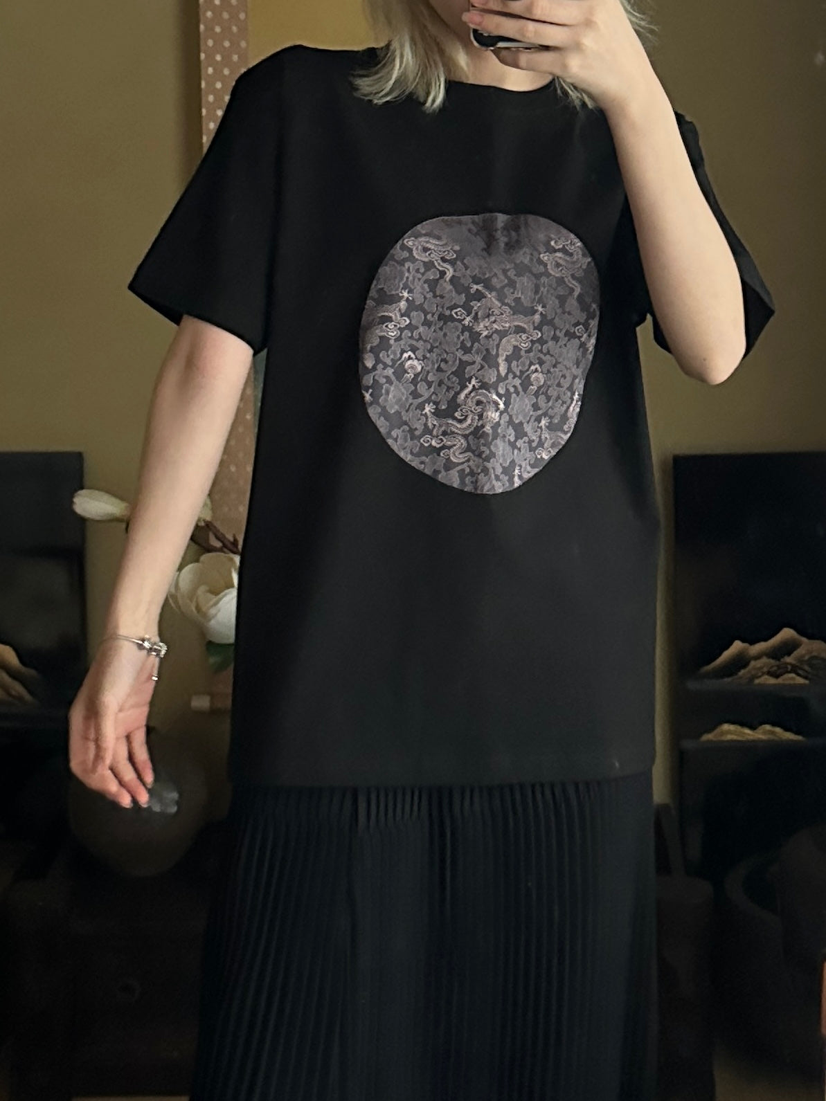 Redesigned Kimono Handmade T-Shirt Black