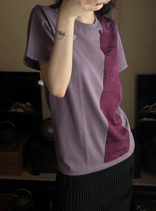 Redesigned Kimono Handmade T-Shirt Ancient Purple