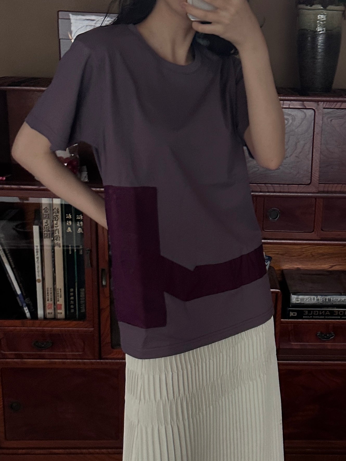 Redesigned Kimono Handmade T-Shirt Ancient Purple