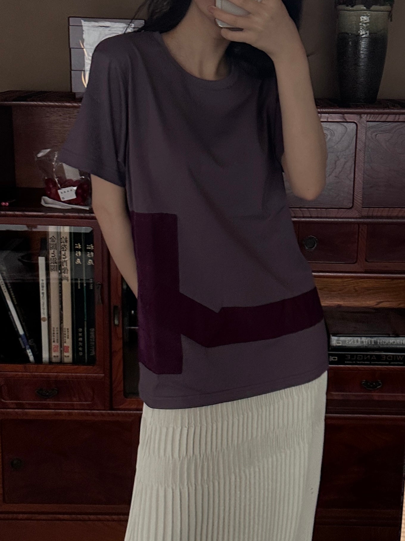 Redesigned Kimono Handmade T-Shirt Ancient Purple