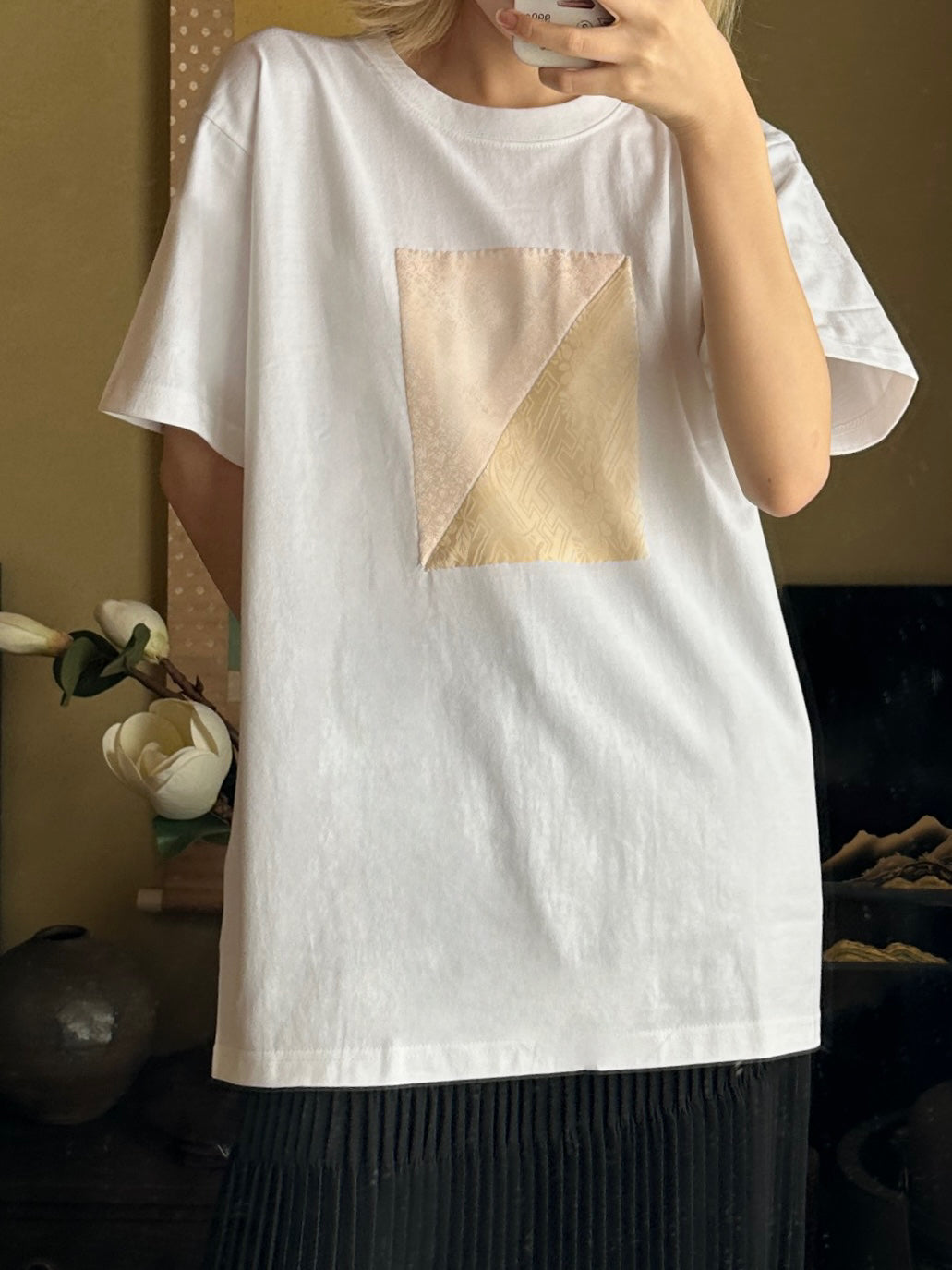 Redesigned Kimono Handmade T-Shirt White