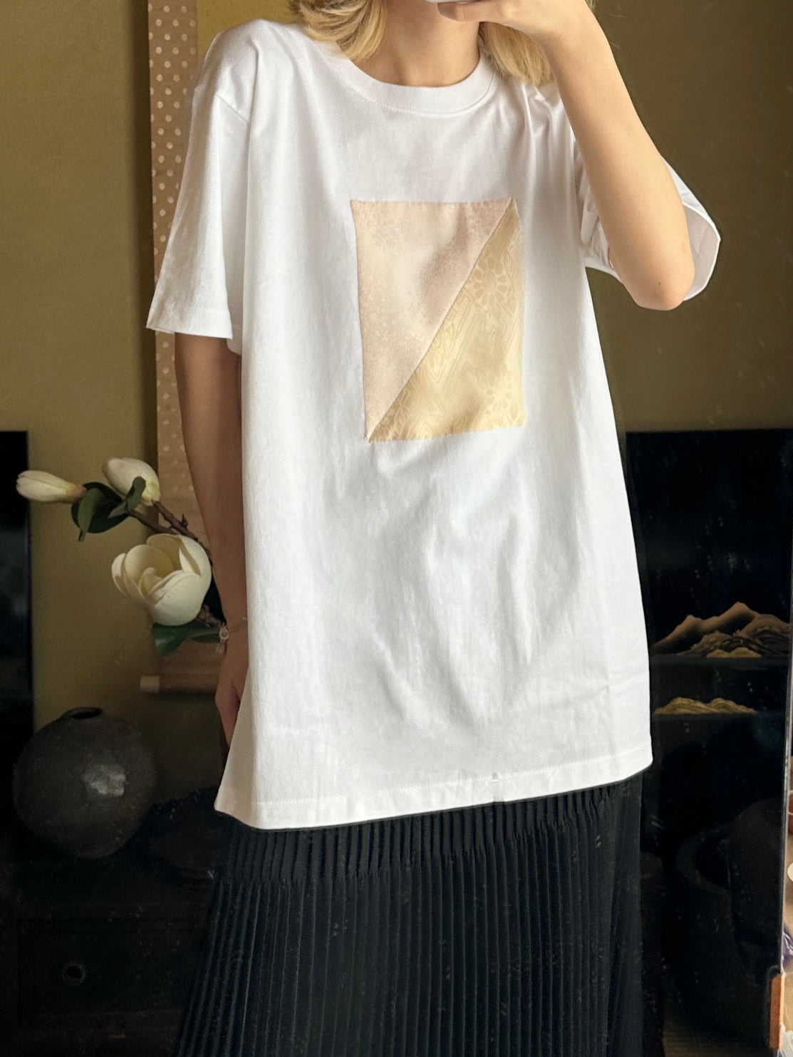 Redesigned Kimono Handmade T-Shirt White