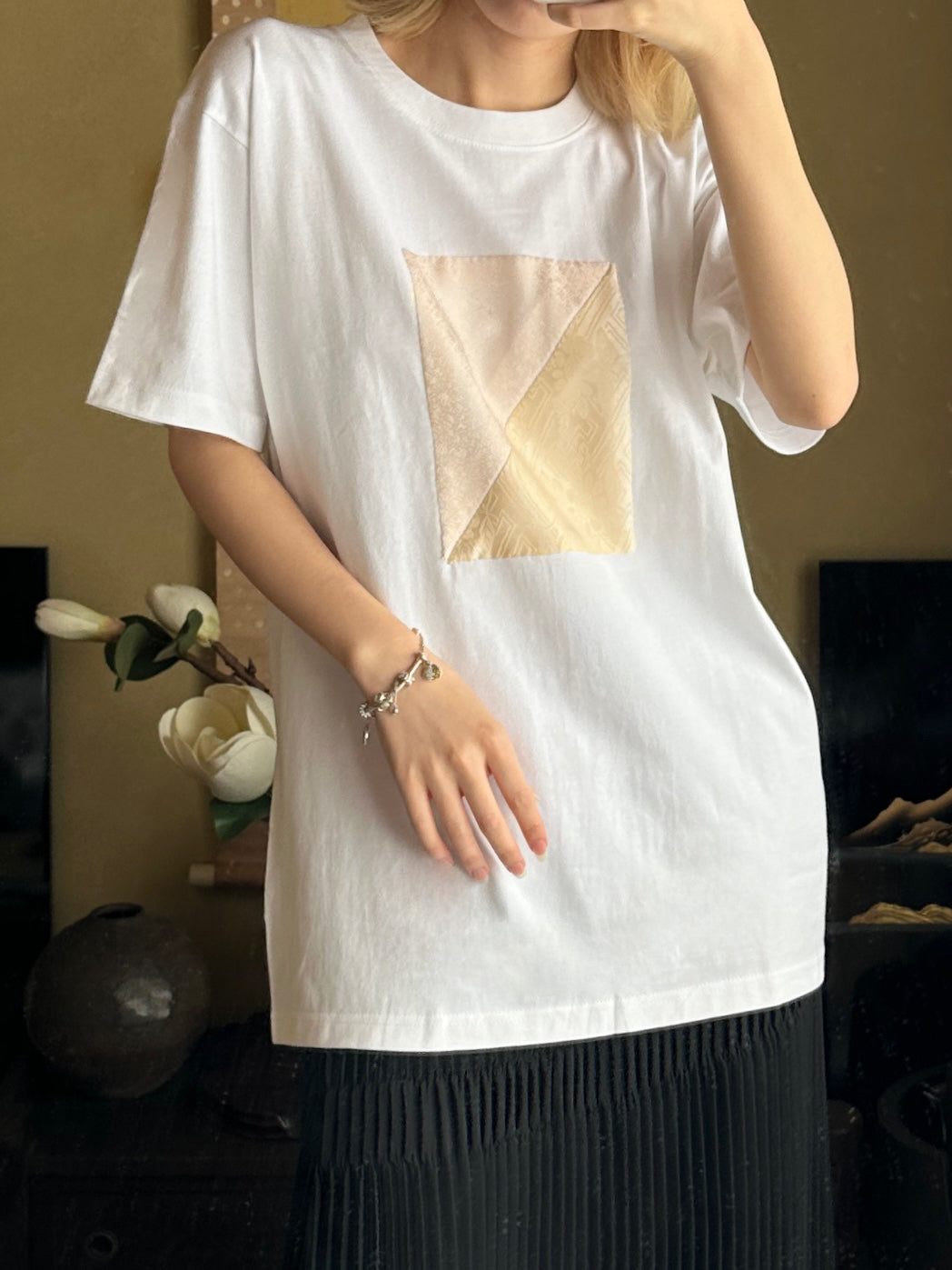 Redesigned Kimono Handmade T-Shirt White