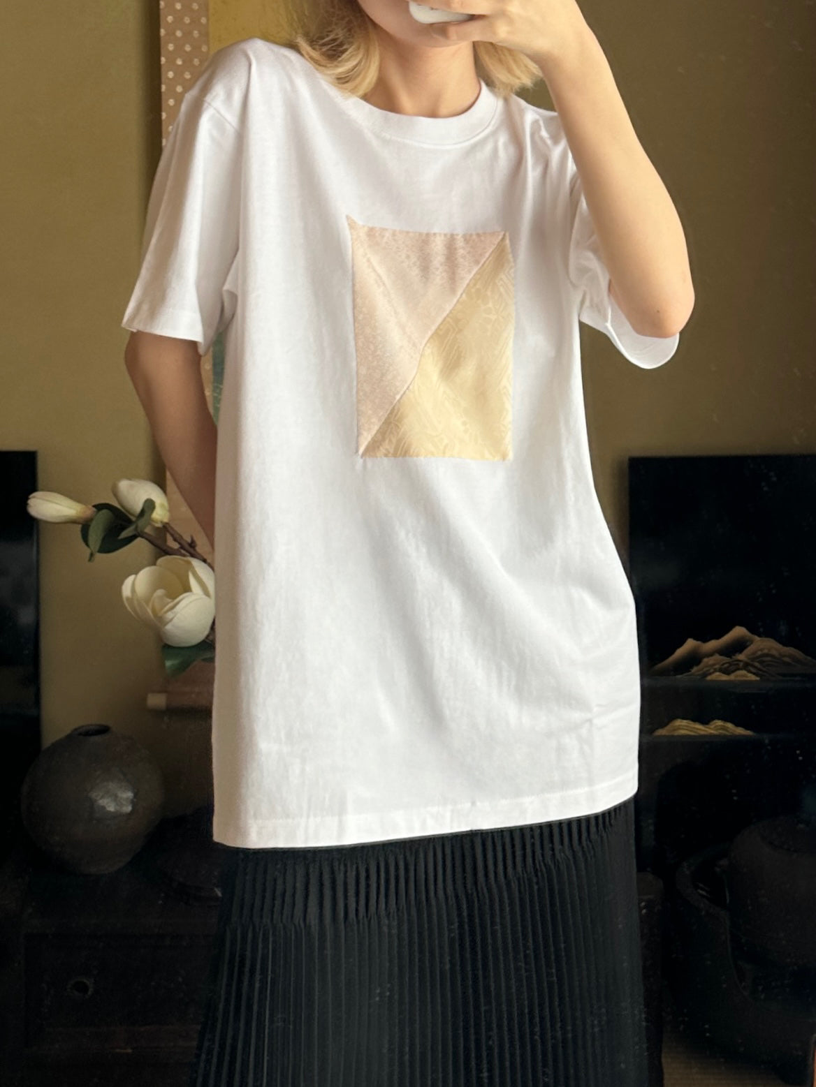 Redesigned Kimono Handmade T-Shirt White