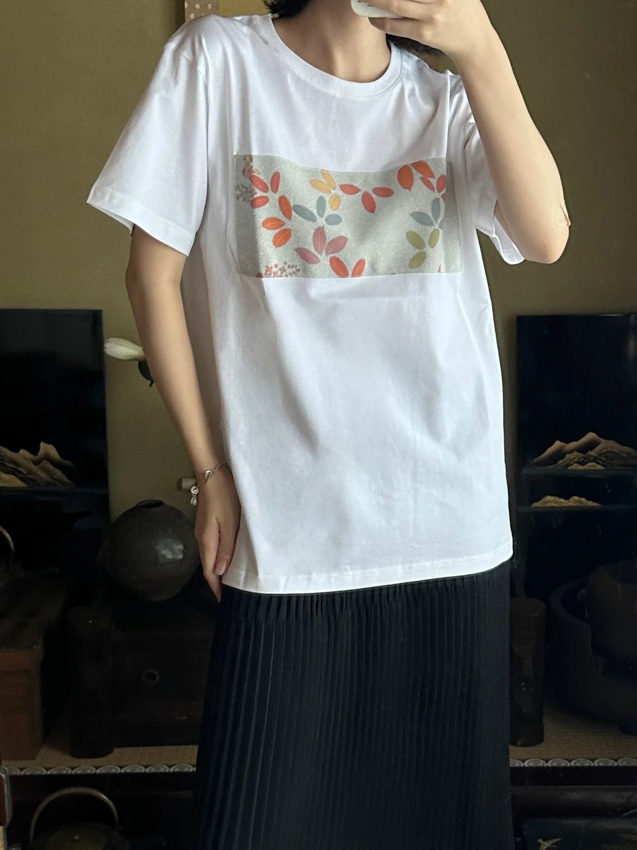 Redesigned Kimono Handmade T-Shirt White