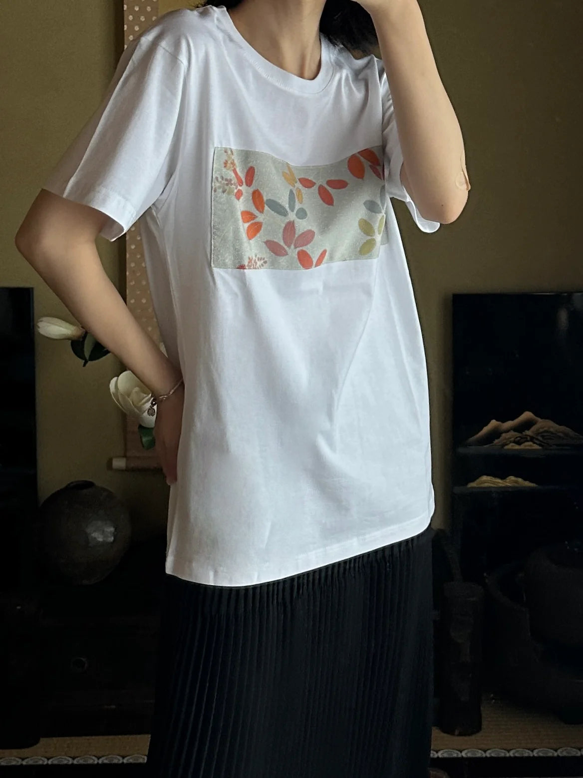 Redesigned Kimono Handmade T-Shirt White