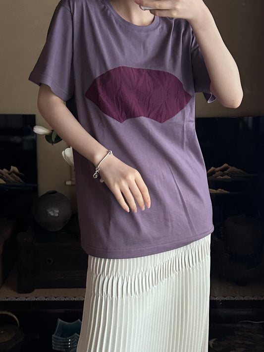 Redesigned Kimono Handmade T-Shirt Ancient Purple