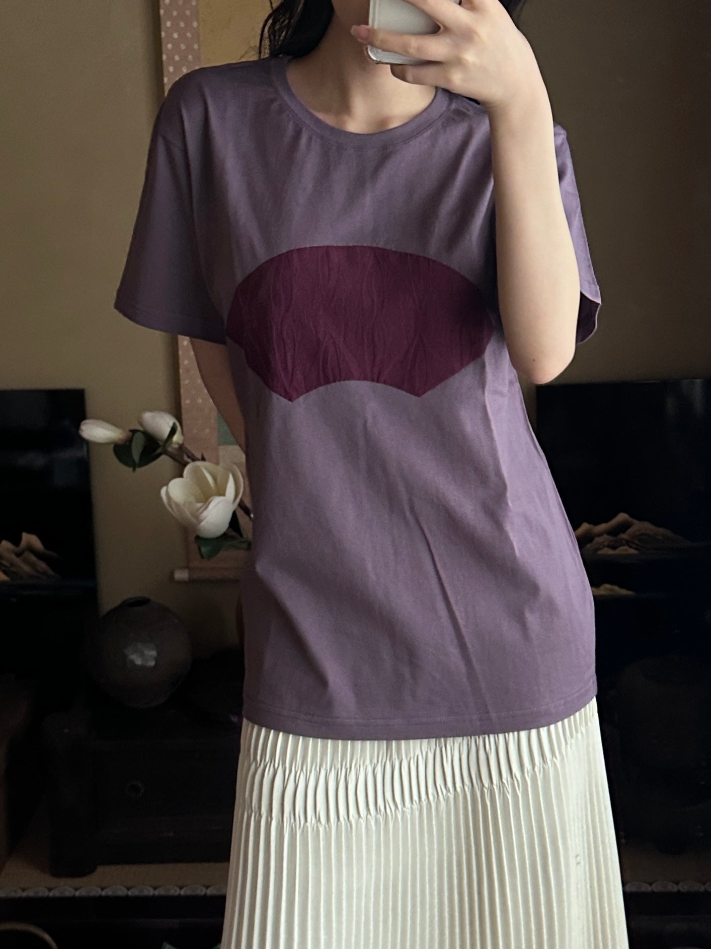 Redesigned Kimono Handmade T-Shirt Ancient Purple