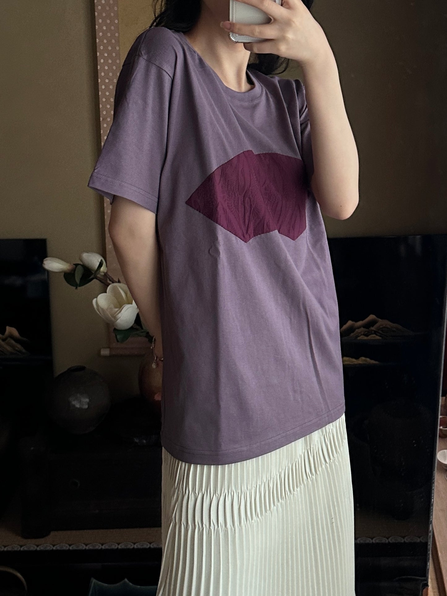 Redesigned Kimono Handmade T-Shirt Ancient Purple