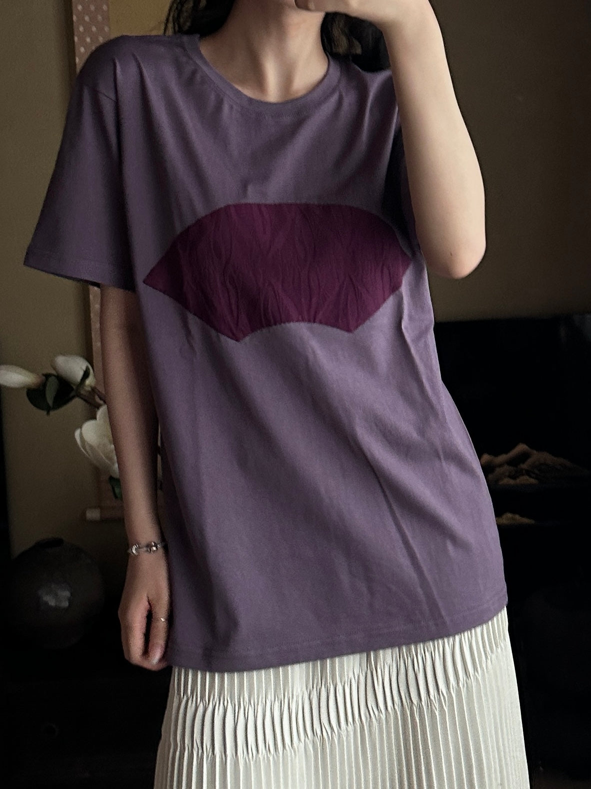 Redesigned Kimono Handmade T-Shirt Ancient Purple