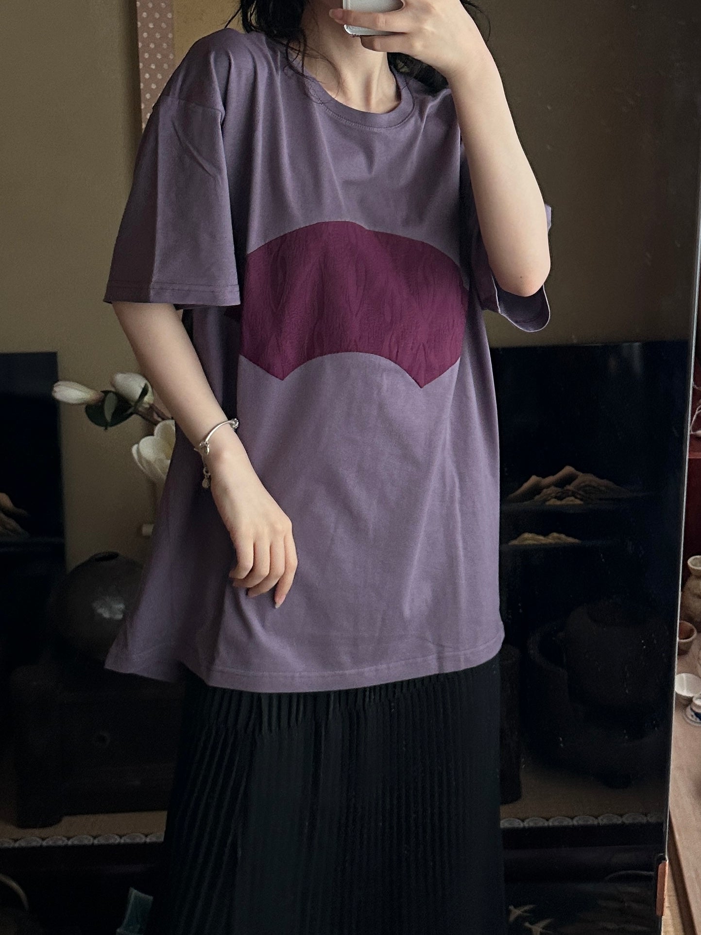 Redesigned Kimono Handmade T-Shirt Ancient Purple