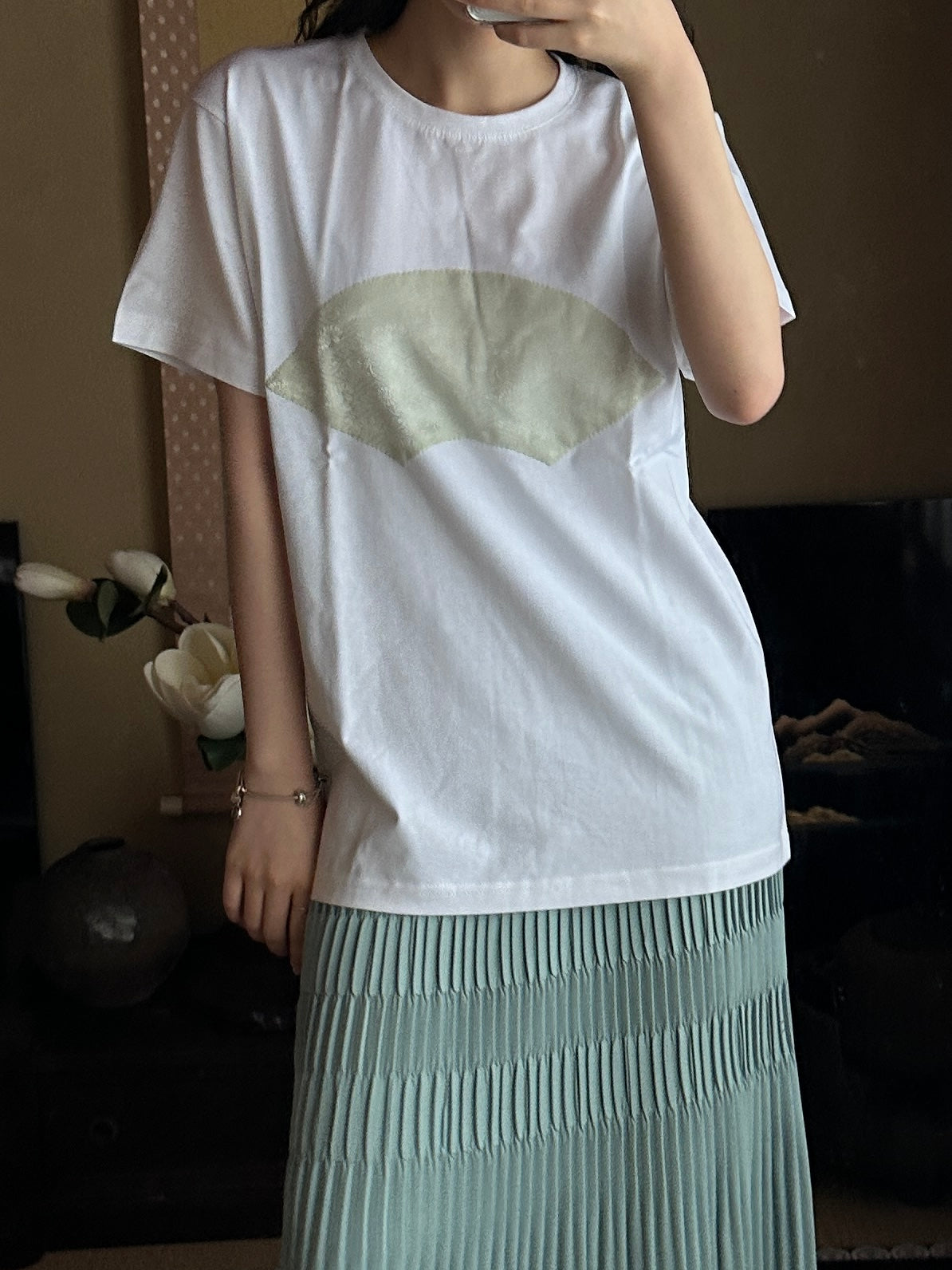 Redesigned Kimono Handmade T-Shirt White