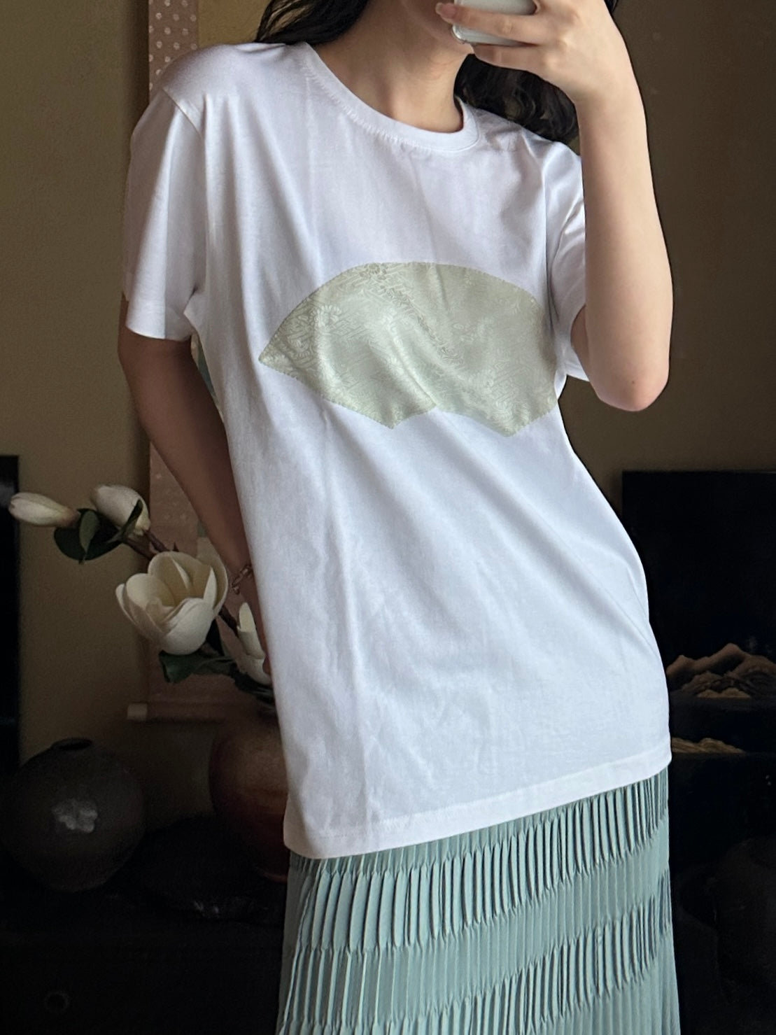 Redesigned Kimono Handmade T-Shirt White