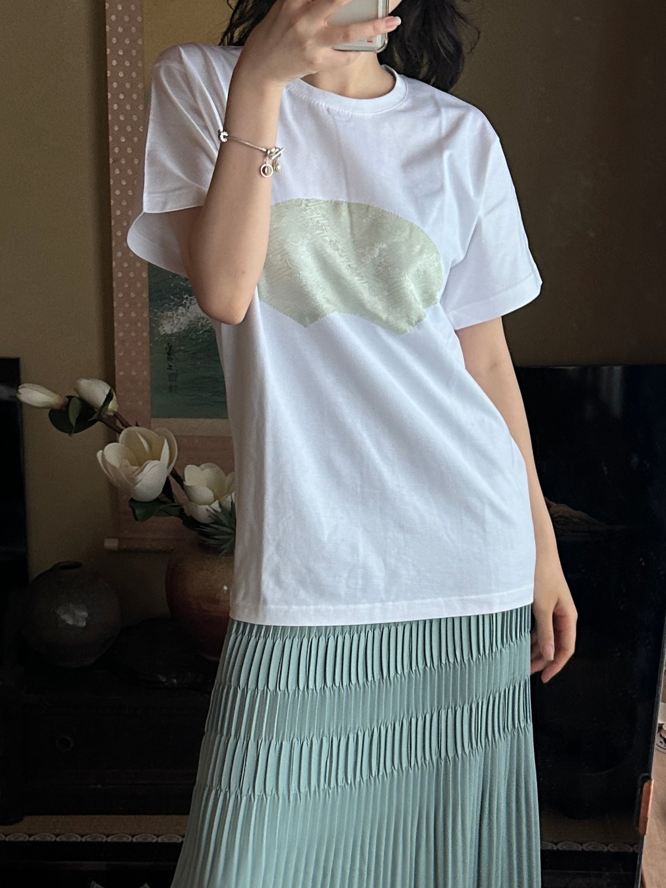 Redesigned Kimono Handmade T-Shirt White