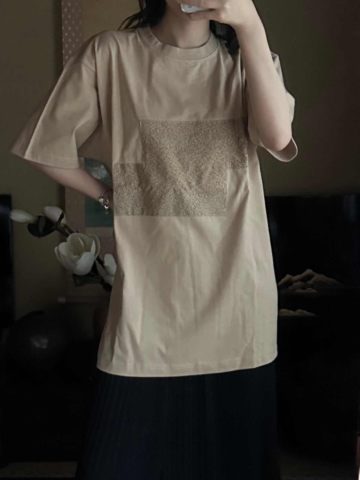 Redesigned Kimono Handmade T-Shirt Khaki