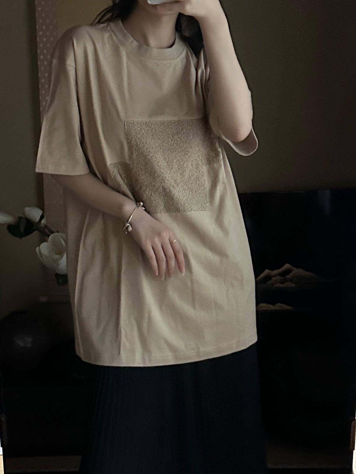 Redesigned Kimono Handmade T-Shirt Khaki