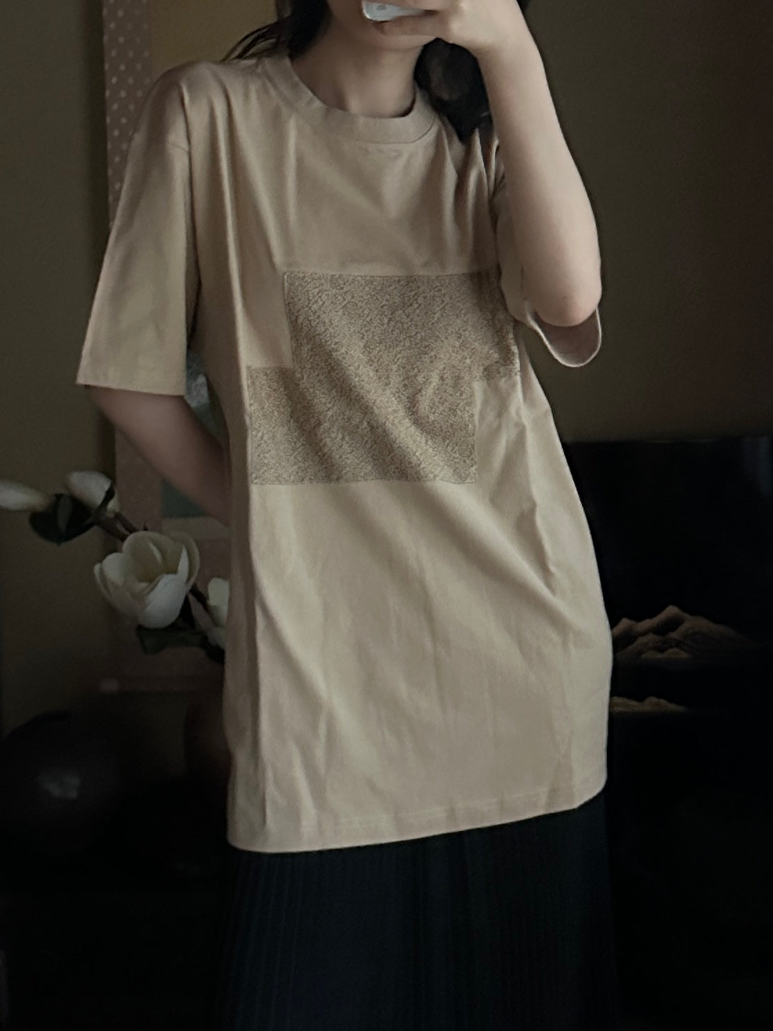 Redesigned Kimono Handmade T-Shirt Khaki