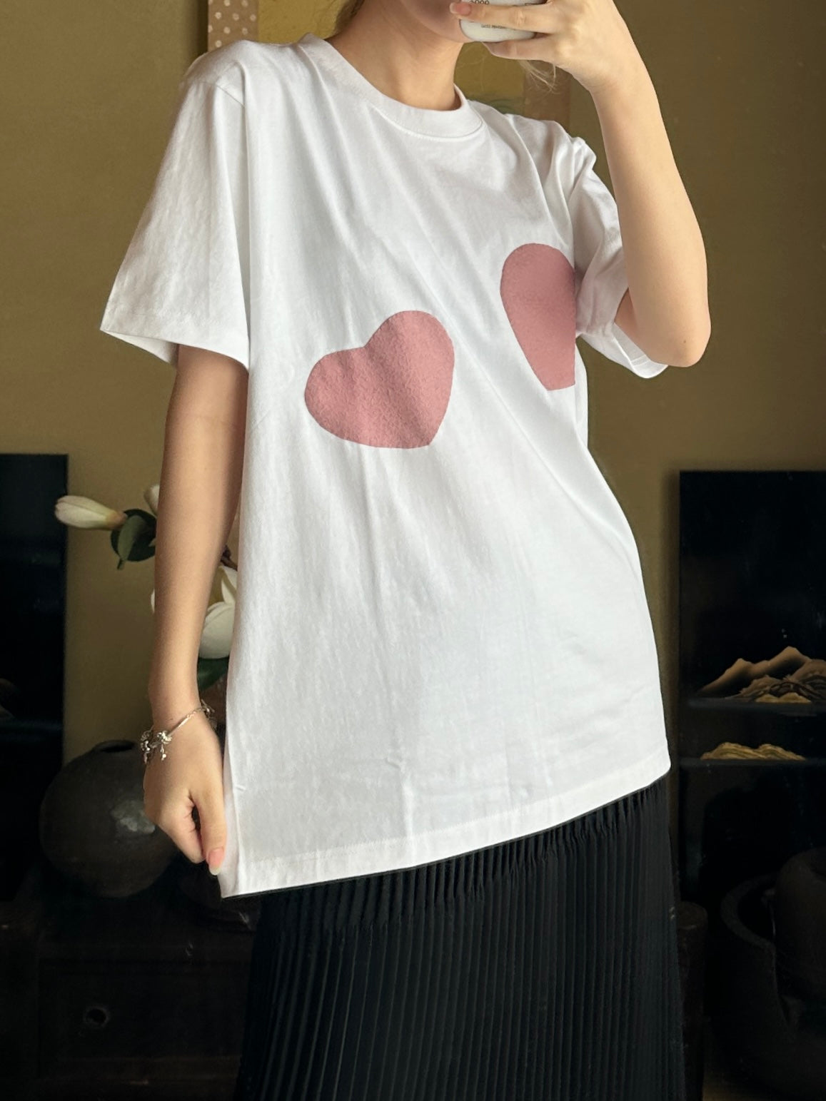 Redesigned Kimono Handmade T-Shirt White