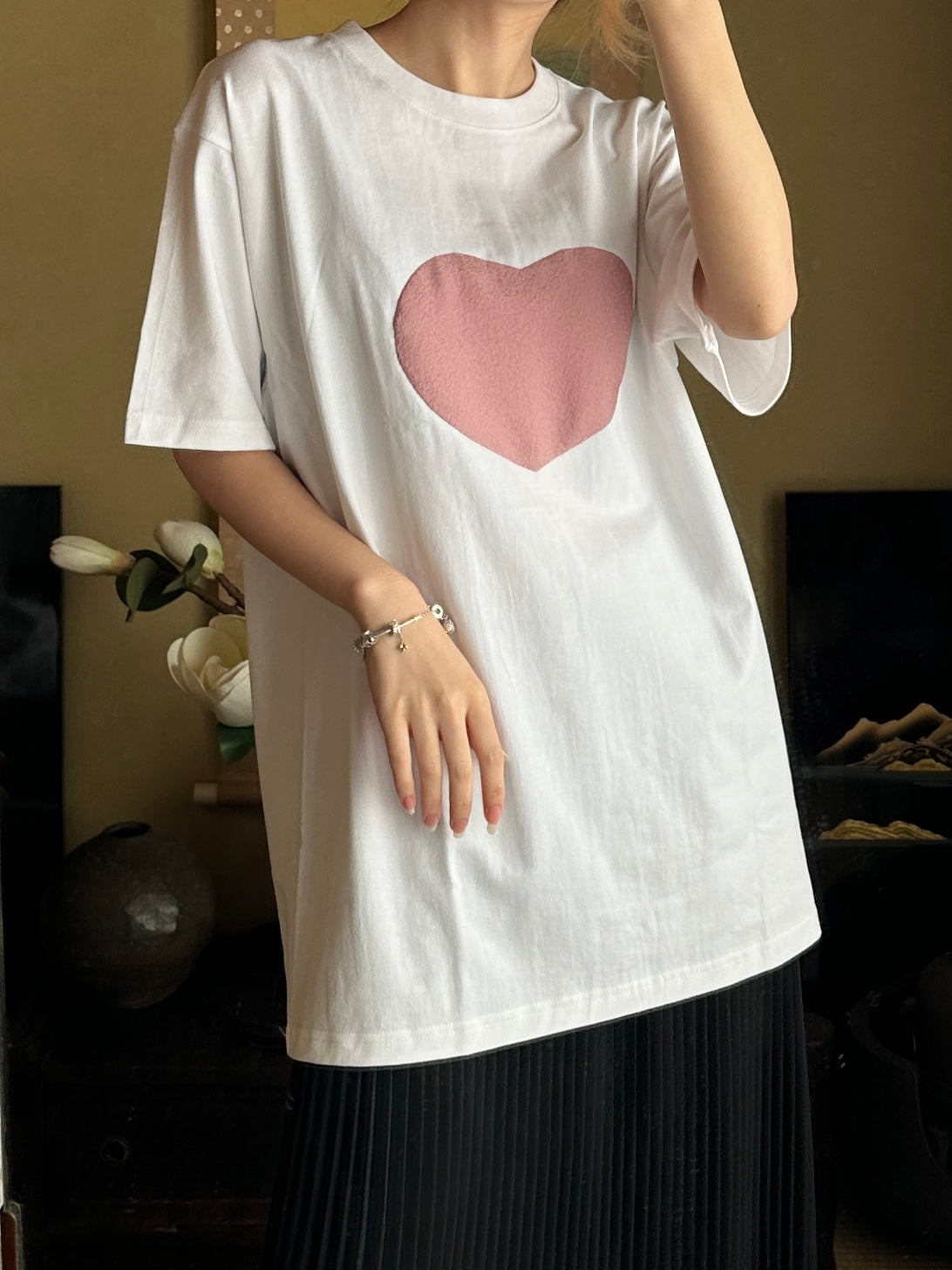 Redesigned Kimono Handmade T-Shirt White