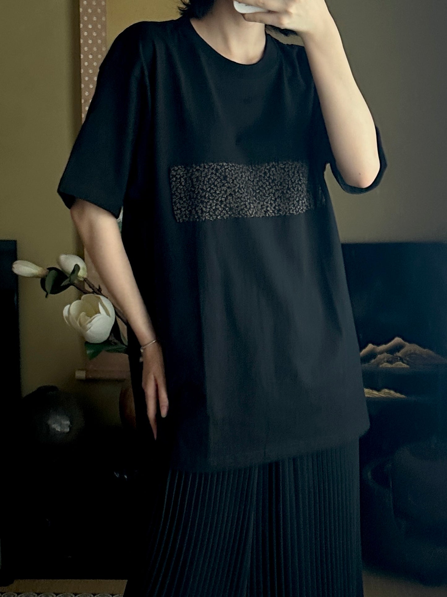 Redesigned Kimono Handmade T-Shirt Black