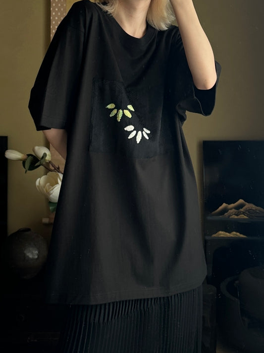 Redesigned Kimono Handmade T-Shirt Black