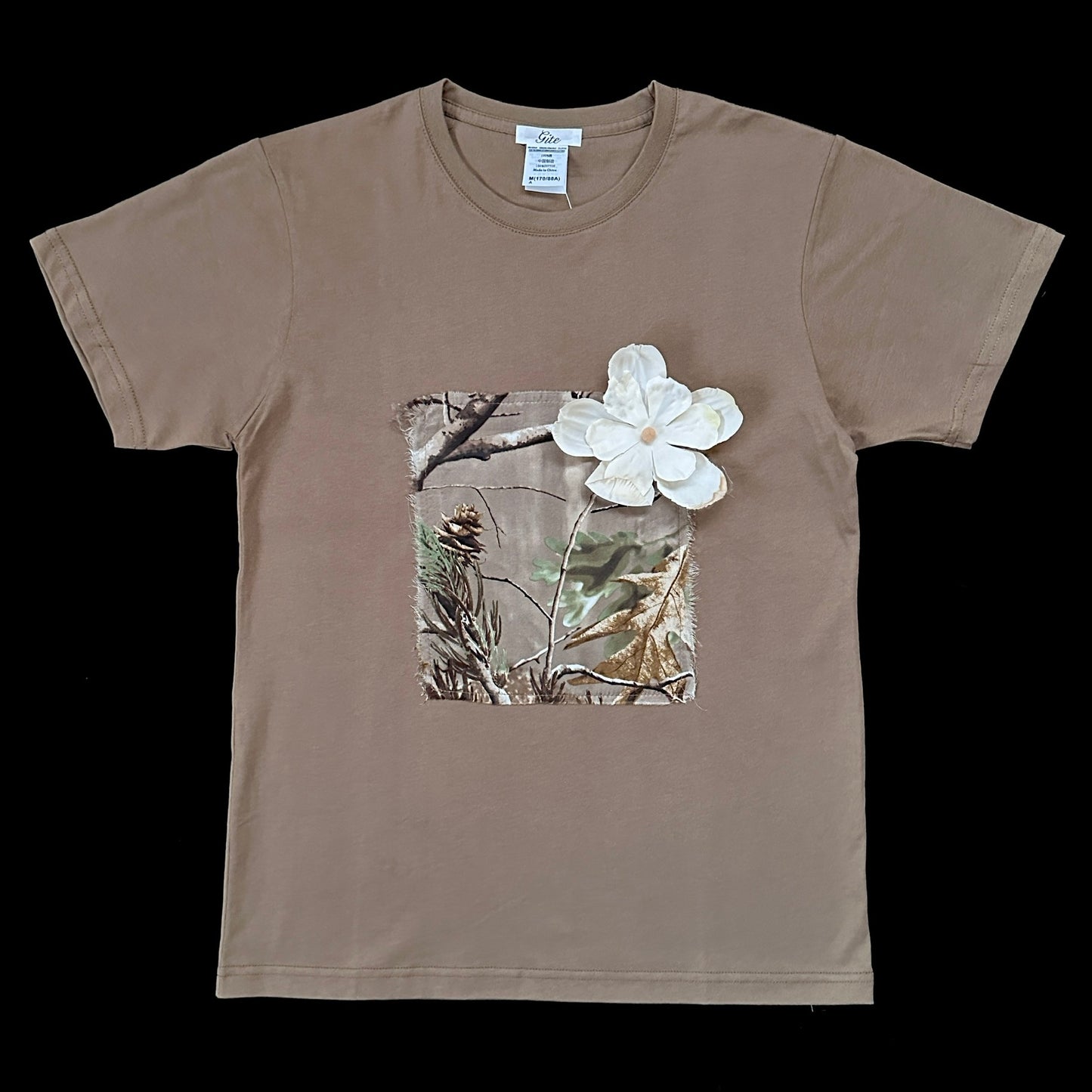 Redesigned Kimono Handmade T-Shirt Loquat Tea color