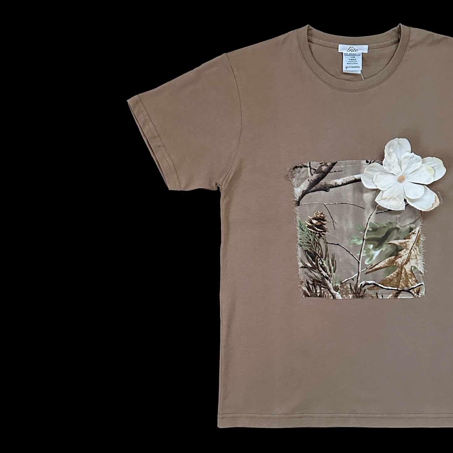 Redesigned Kimono Handmade T-Shirt Loquat Tea color