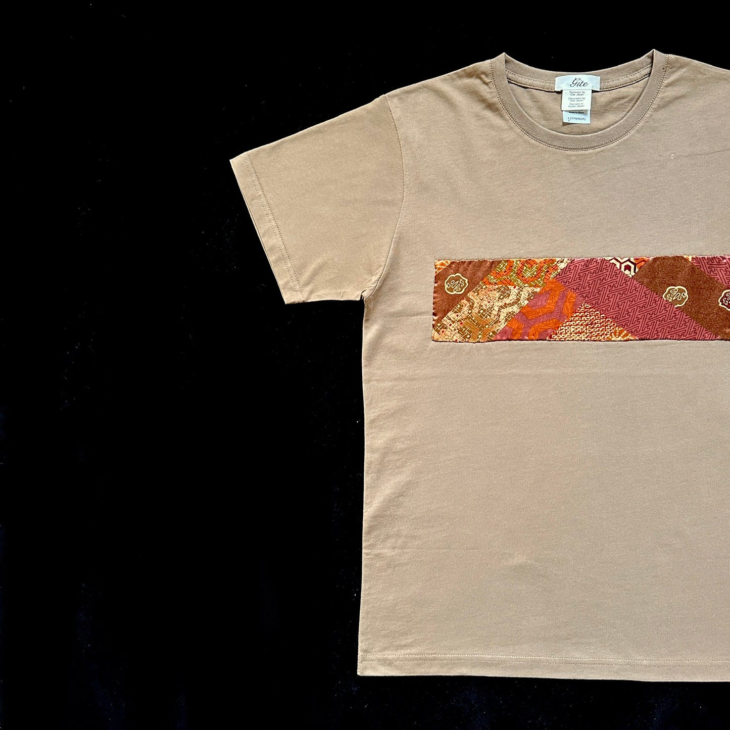 Redesigned Kimono Handmade T-Shirt Loquat Tea color