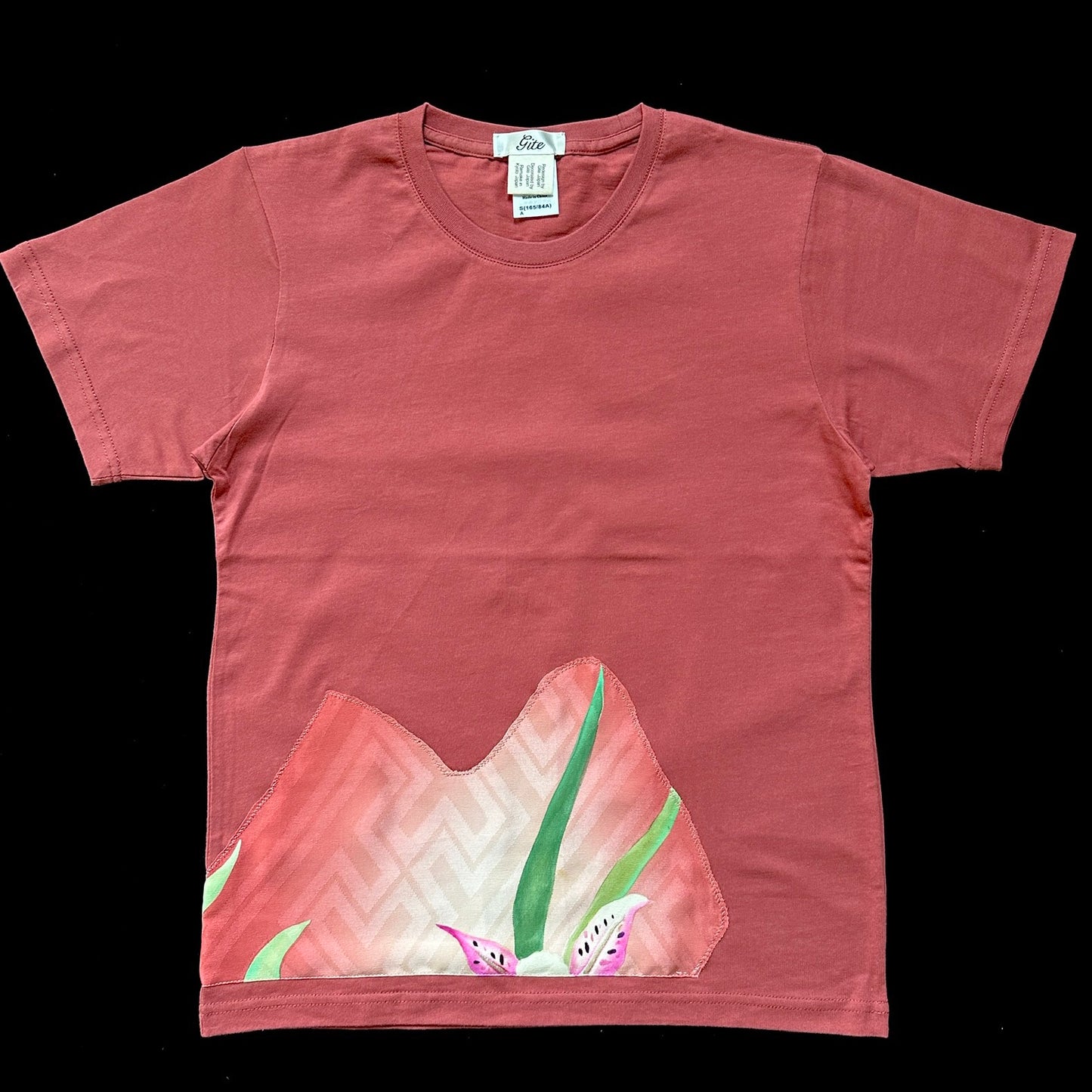 Redesigned Kimono Handmade T-Shirt Coral Color