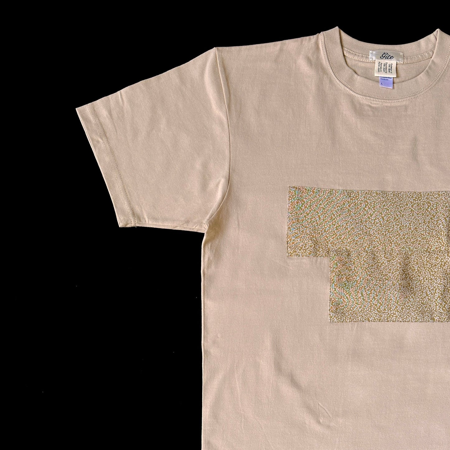 Redesigned Kimono Handmade T-Shirt Khaki