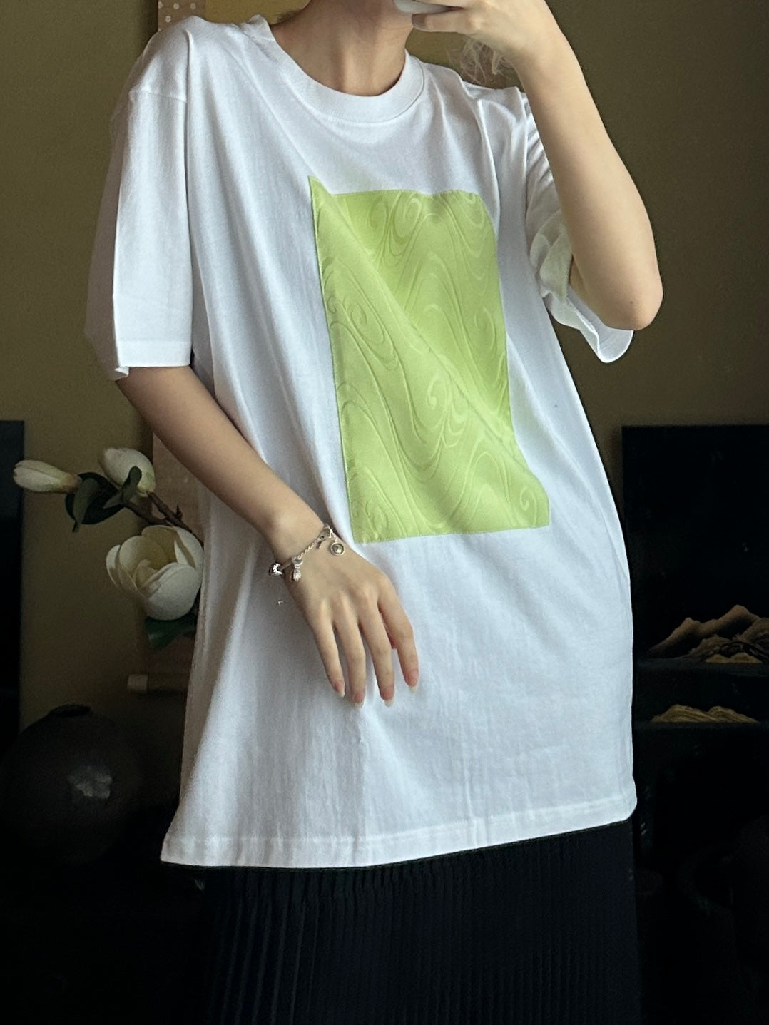 Redesigned Kimono Handmade T-Shirt White