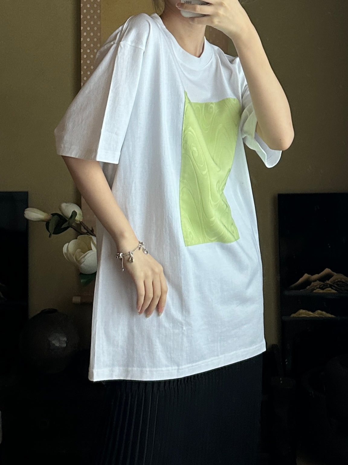 Redesigned Kimono Handmade T-Shirt White